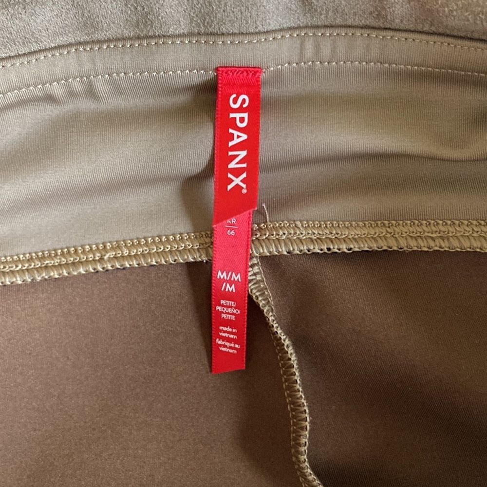 Spanx Faux Suede Leggings Camel Size Medium - Picture 6 of 14